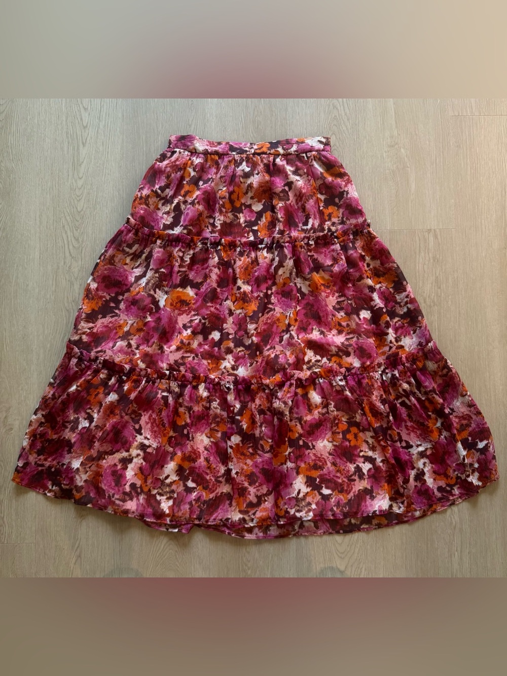 1.STATE Floral Tiered Midi Skirt – Size S